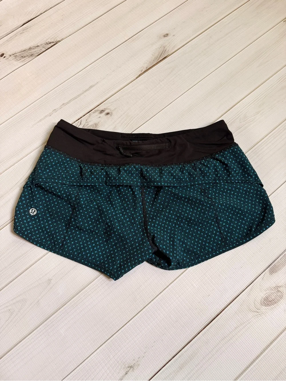 lululemon athletica Teal and Black Athletic Running Shorts